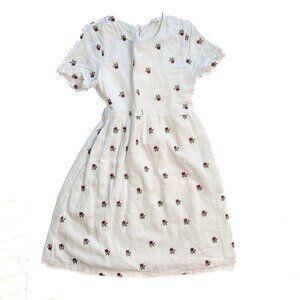 Orange Creek Embroidered Floral Dress white with red flowers Size S BoHO